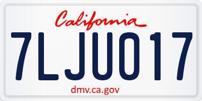 CA license plate 7LJU017