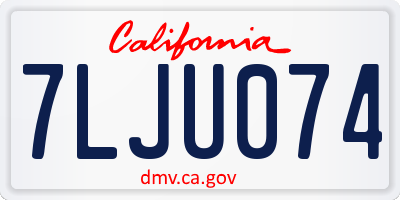 CA license plate 7LJU074