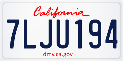 CA license plate 7LJU194