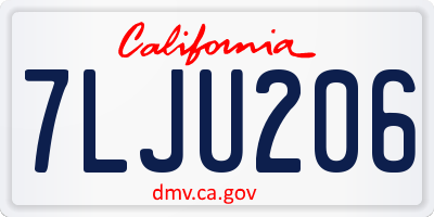 CA license plate 7LJU206