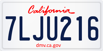CA license plate 7LJU216