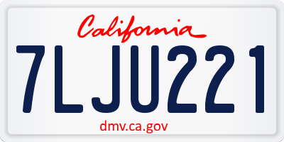 CA license plate 7LJU221