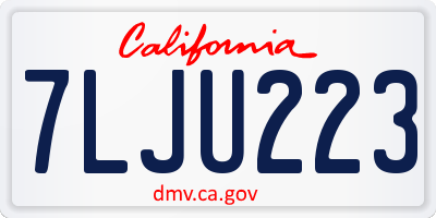 CA license plate 7LJU223