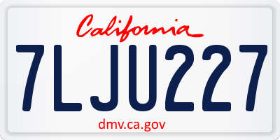 CA license plate 7LJU227