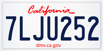 CA license plate 7LJU252