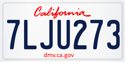 CA license plate 7LJU273