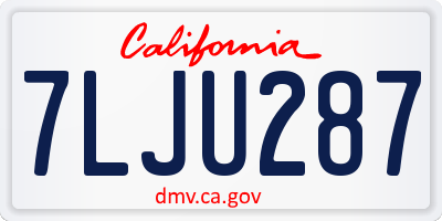 CA license plate 7LJU287
