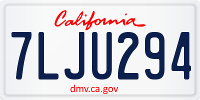 CA license plate 7LJU294