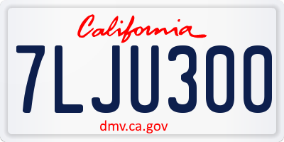 CA license plate 7LJU300