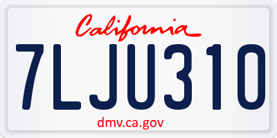 CA license plate 7LJU310