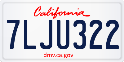 CA license plate 7LJU322
