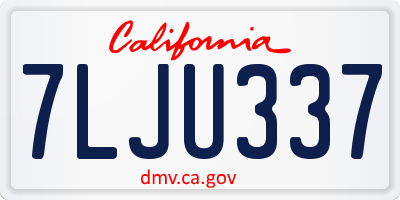 CA license plate 7LJU337