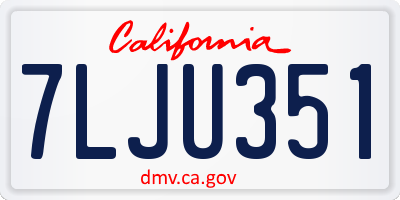 CA license plate 7LJU351