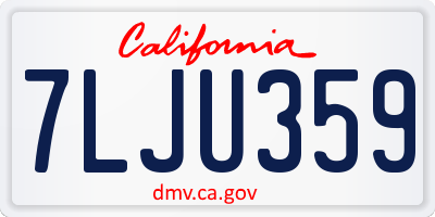 CA license plate 7LJU359