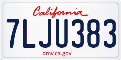 CA license plate 7LJU383