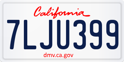 CA license plate 7LJU399