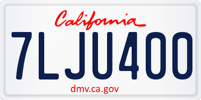 CA license plate 7LJU400