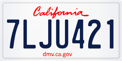 CA license plate 7LJU421