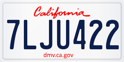 CA license plate 7LJU422