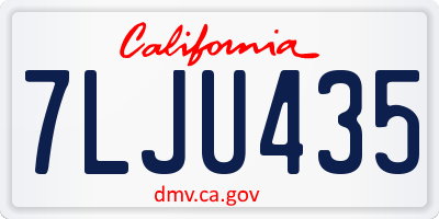CA license plate 7LJU435