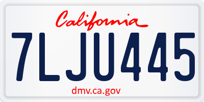 CA license plate 7LJU445