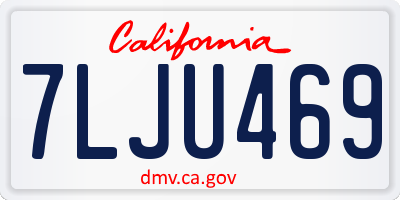 CA license plate 7LJU469