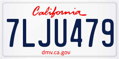 CA license plate 7LJU479