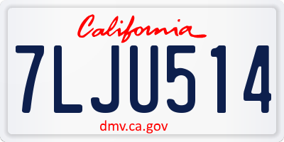 CA license plate 7LJU514
