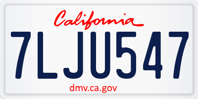 CA license plate 7LJU547