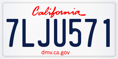 CA license plate 7LJU571