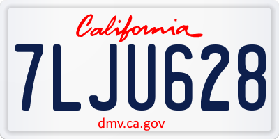 CA license plate 7LJU628