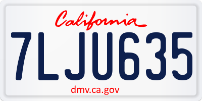 CA license plate 7LJU635