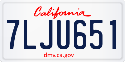 CA license plate 7LJU651