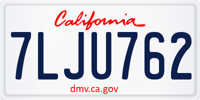 CA license plate 7LJU762