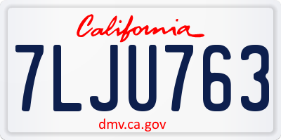 CA license plate 7LJU763