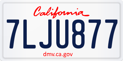 CA license plate 7LJU877