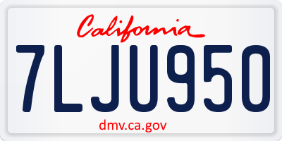 CA license plate 7LJU950