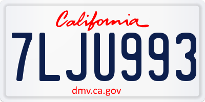 CA license plate 7LJU993