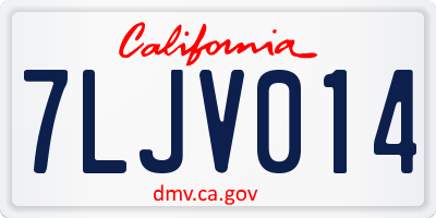 CA license plate 7LJV014