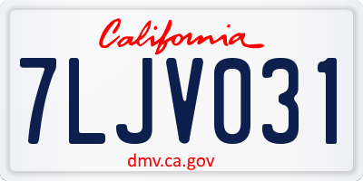 CA license plate 7LJV031