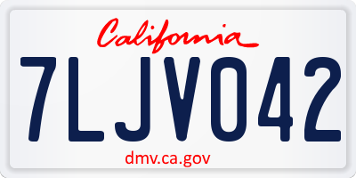 CA license plate 7LJV042