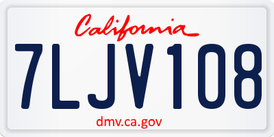 CA license plate 7LJV108