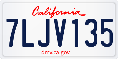 CA license plate 7LJV135