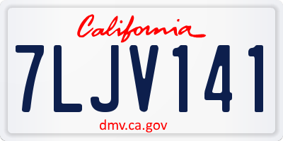 CA license plate 7LJV141