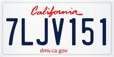 CA license plate 7LJV151