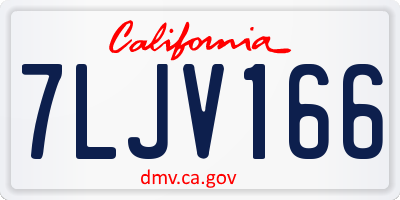 CA license plate 7LJV166