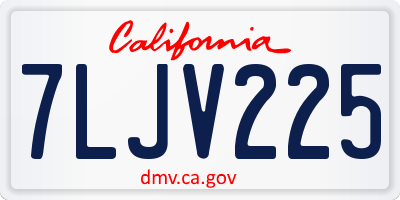 CA license plate 7LJV225