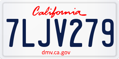CA license plate 7LJV279