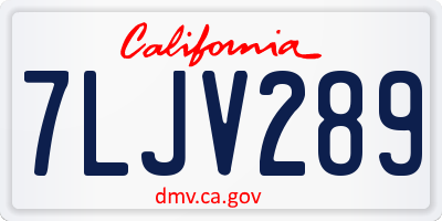 CA license plate 7LJV289