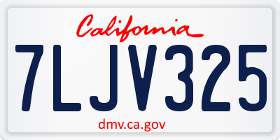 CA license plate 7LJV325